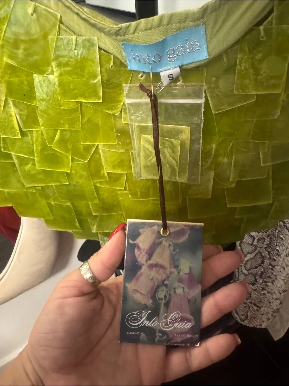 Unbranded Lime Green Sequin Tile Shoulder Bag